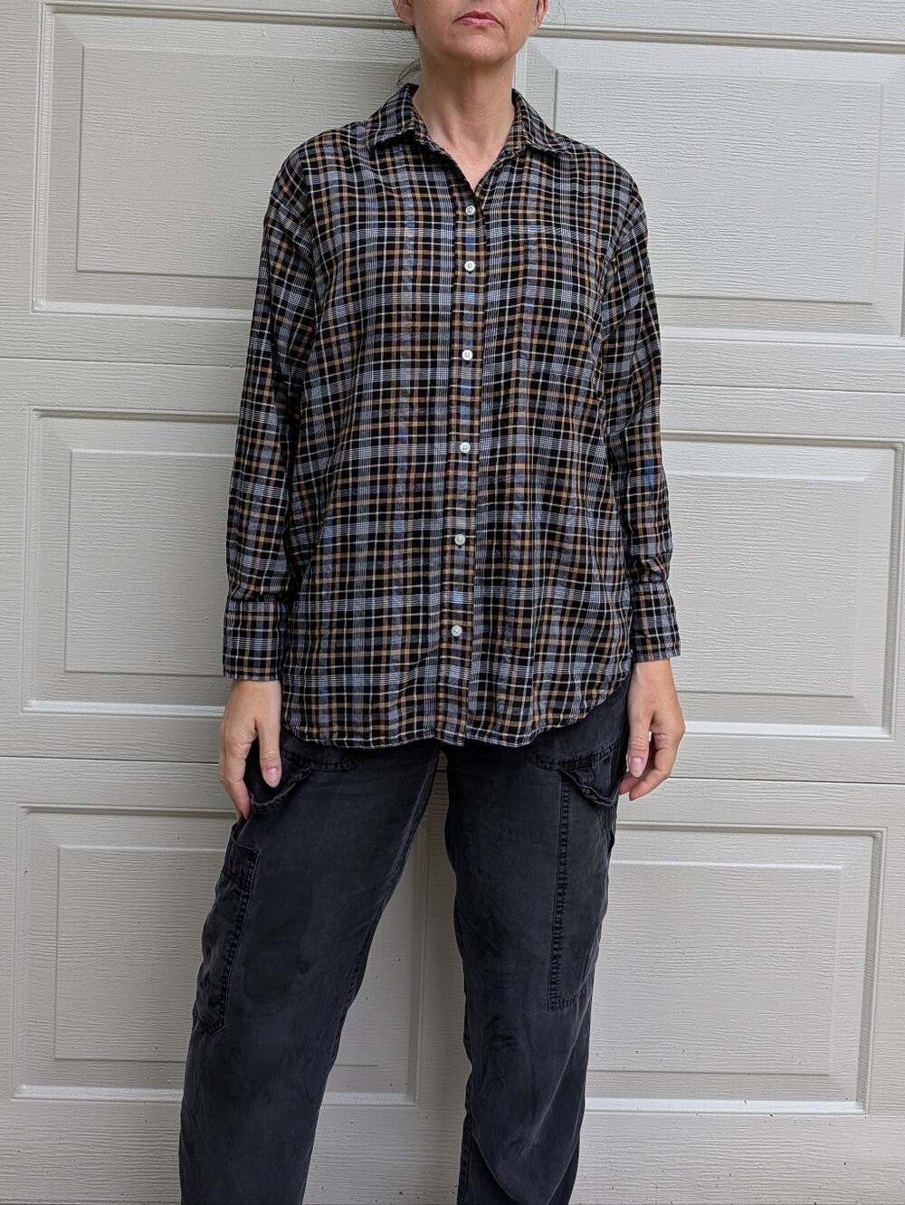 EVERLANE relaxed fit button front shirt 6